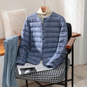 Jaqueta Feminina Puffer Impermeável Azul 04