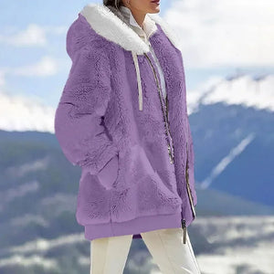 Casaco Feminino de Pelúcia Roxo 4