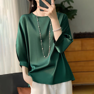 Blusa Feminina de Cetim Verde 04