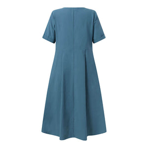 Vestido Mídi com Abotoamento Azul 7
