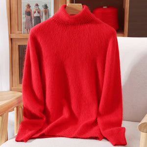 Suéter em Cashmere Gola Alta Vermelho 05