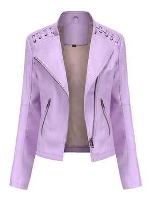 Jaqueta Feminina Biker Lilás Claro 11