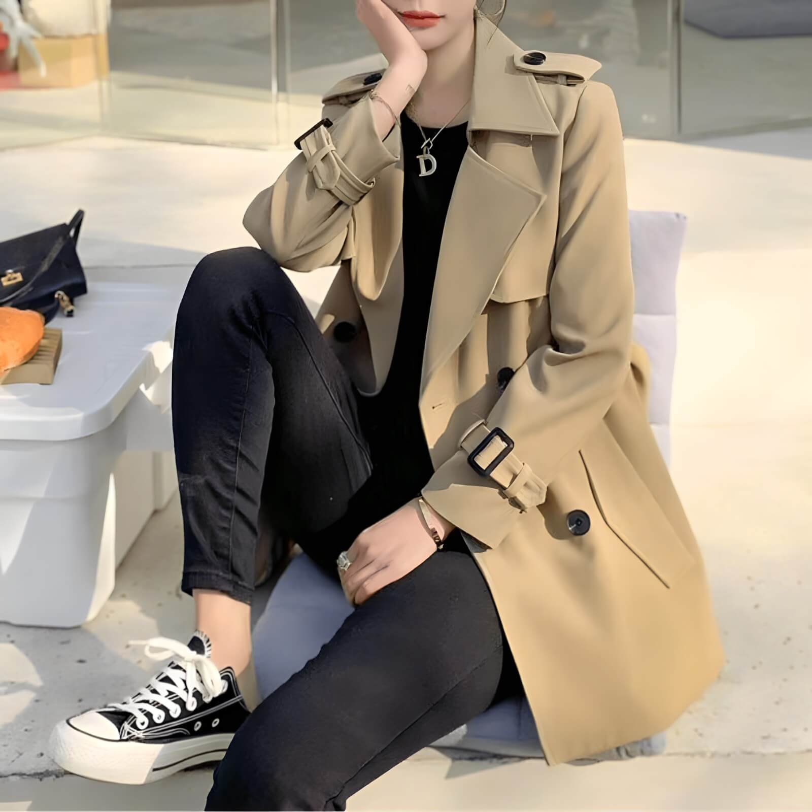 Casaco Feminino Trench Bege 3