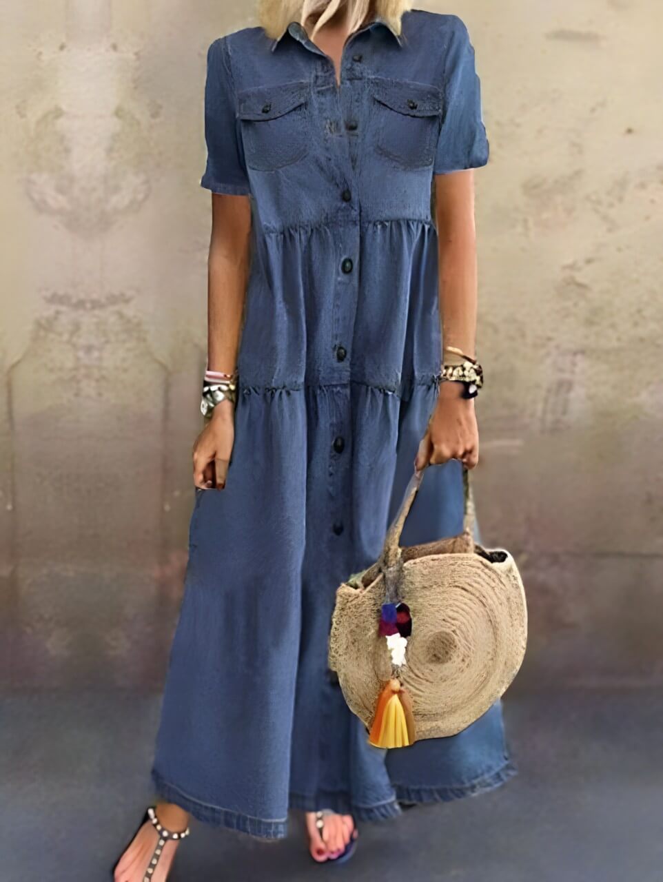 Vestido Longo Azul Escuro 3
