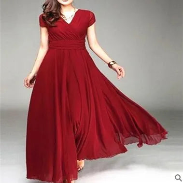 Vestido Longo Elegante Vermelho 07