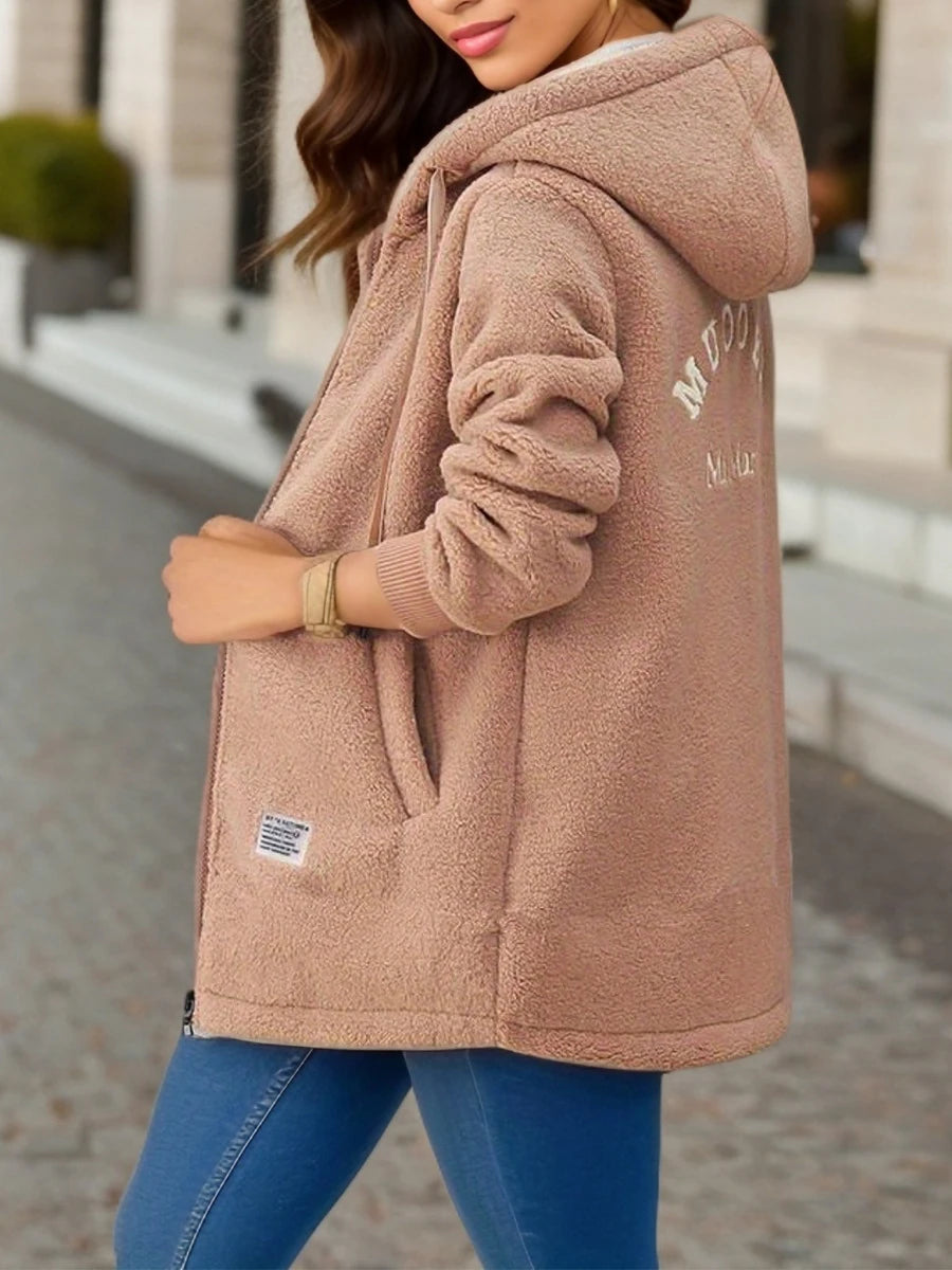 Casaco Feminino de Pelinho Bege 2