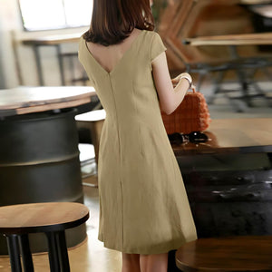 Vestido Curto Casual bEGE 5