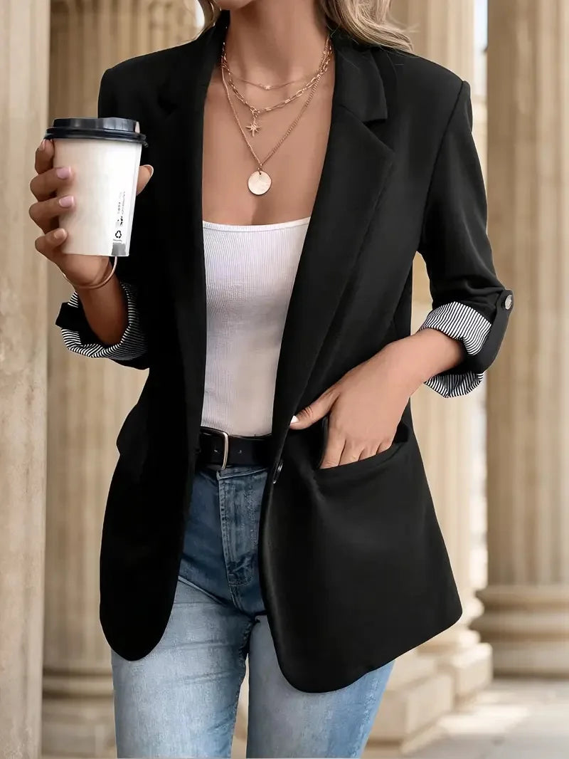 Blazer Feminino Casual Preto 06