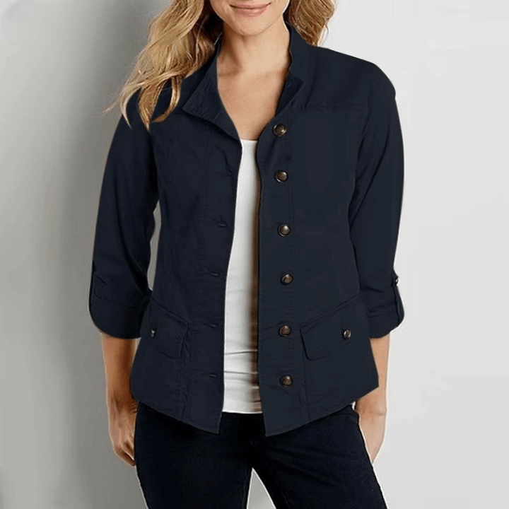 Jaqueta Feminina Casual Azul Marinho 2