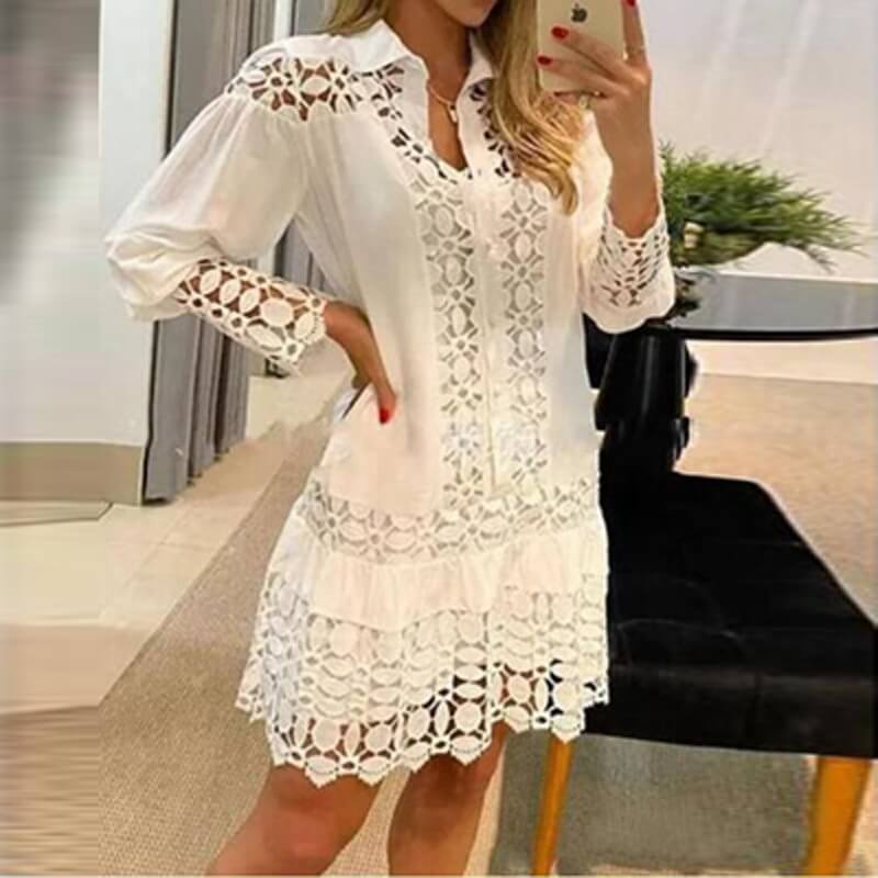 Vestido Curto Rendado