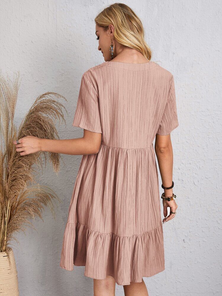 Vestido Curto Casual Rose 8