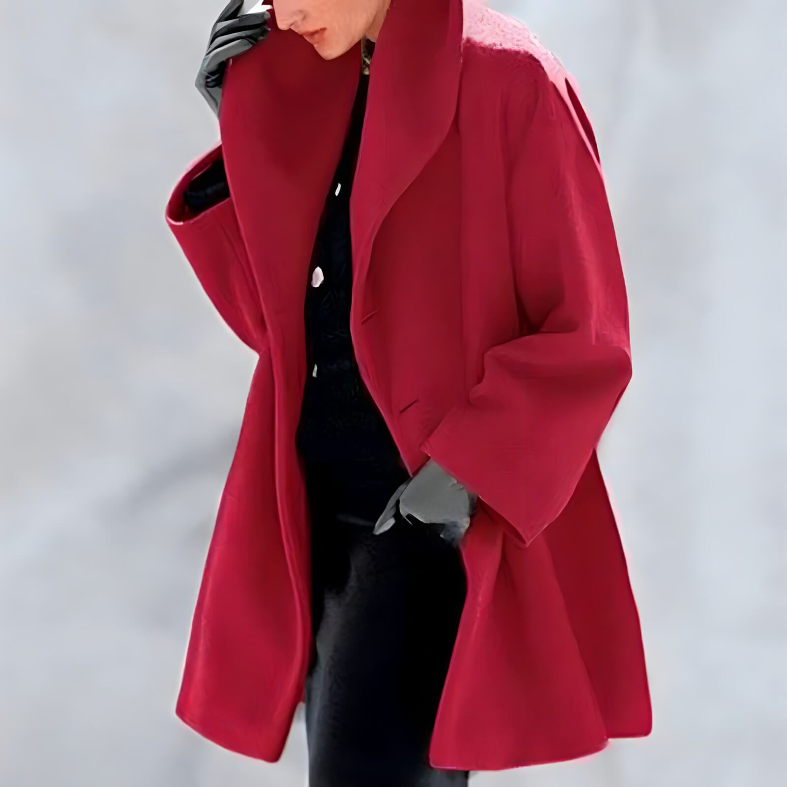 Casaco Feminino de Lã Batida Vermelho 3