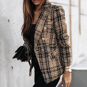 Blazer Feminino Casual Bege Escuro 4
