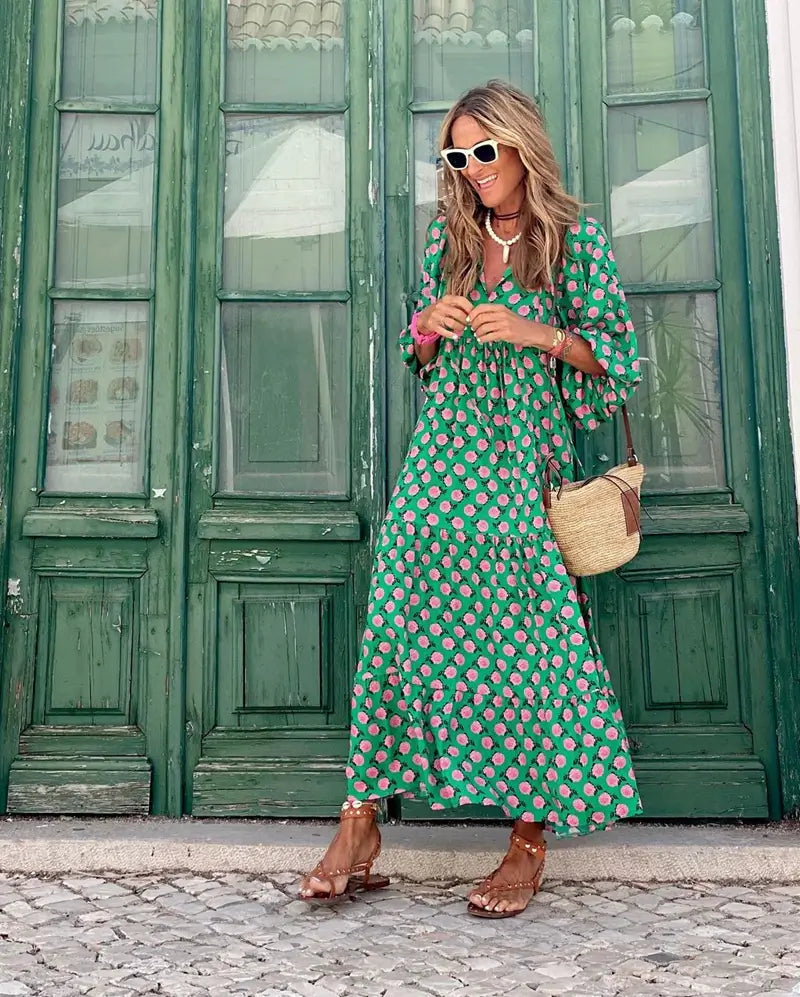 Vestido Mídi E Saia De Camadas Bolgar Verde Flor / P 64