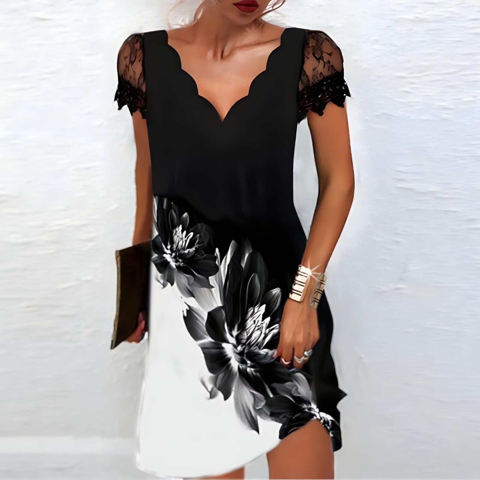 Vestido Curto Preto e Branco 3