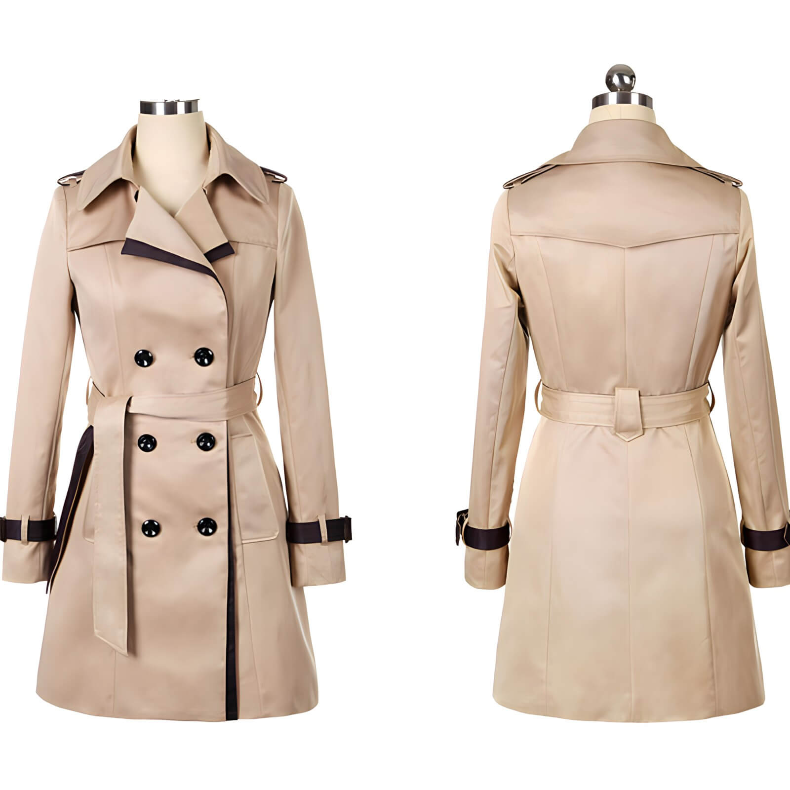 Casaco Feminino Parka Acinturado Bege 5