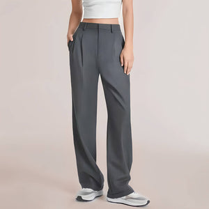 Calça Feminina Wide Leg de Alfaiataria Cinza 5
