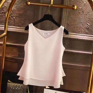 Blusa Regata de Chiffon Rosa Claro 8