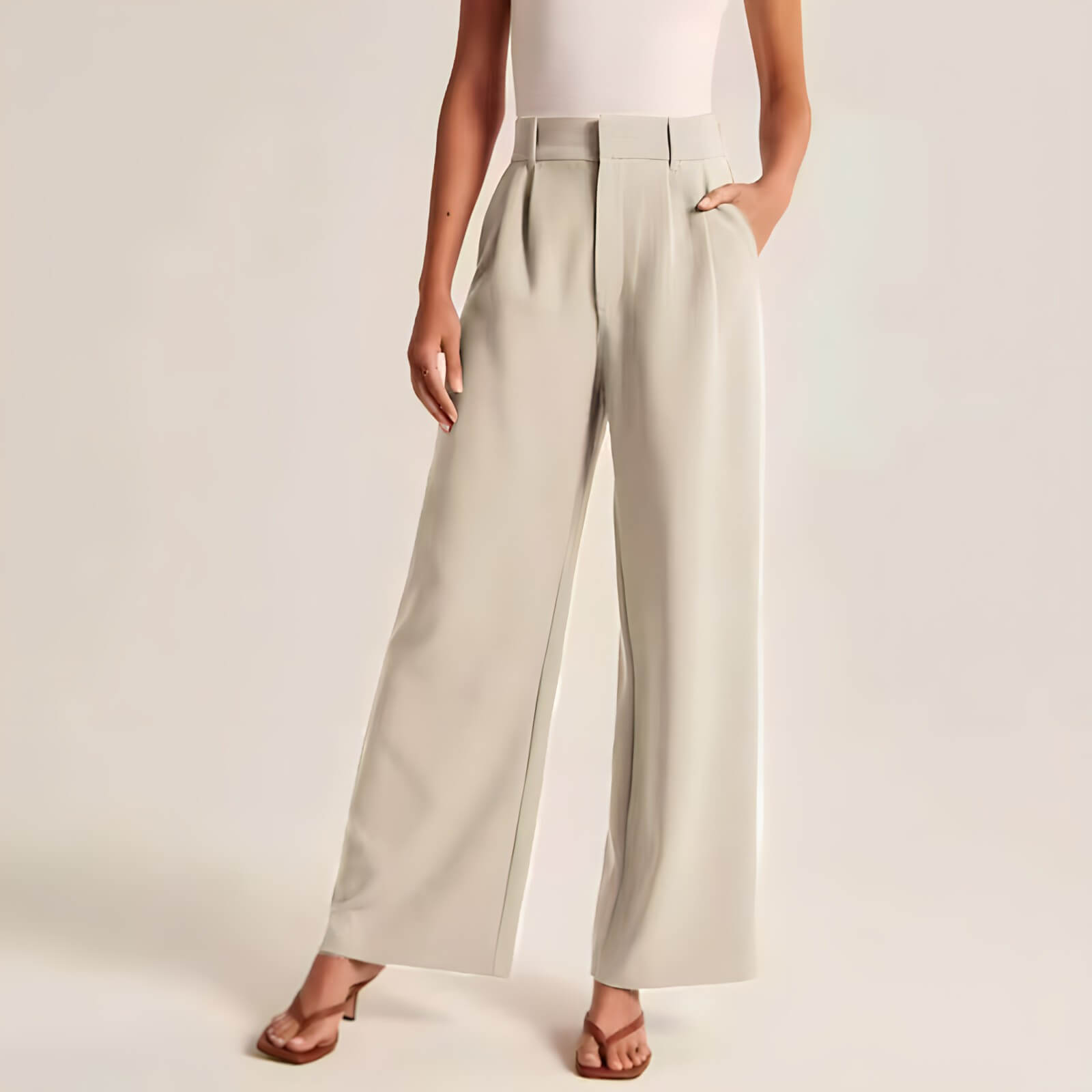 Calça Feminina Wide Leg de Alfaiataria Bronze 4