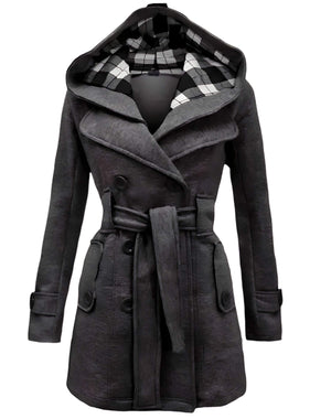 Casaco Feminino de Inverno Cinza Escuro 9