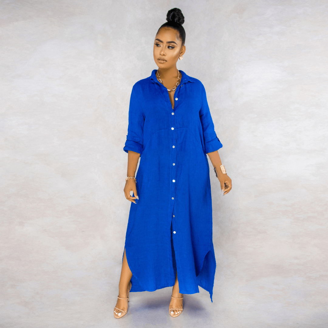 Vestido Longo de Linho Feminino