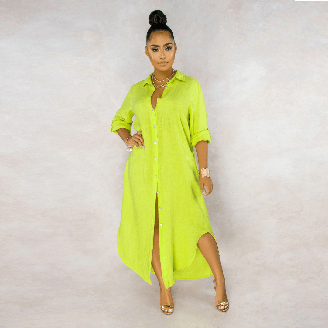 Vestido Longo de Linho Feminino