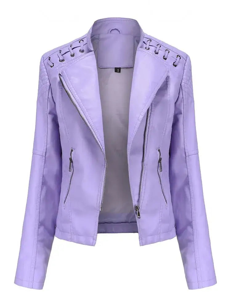 Jaqueta Feminina Biker Lilás 10