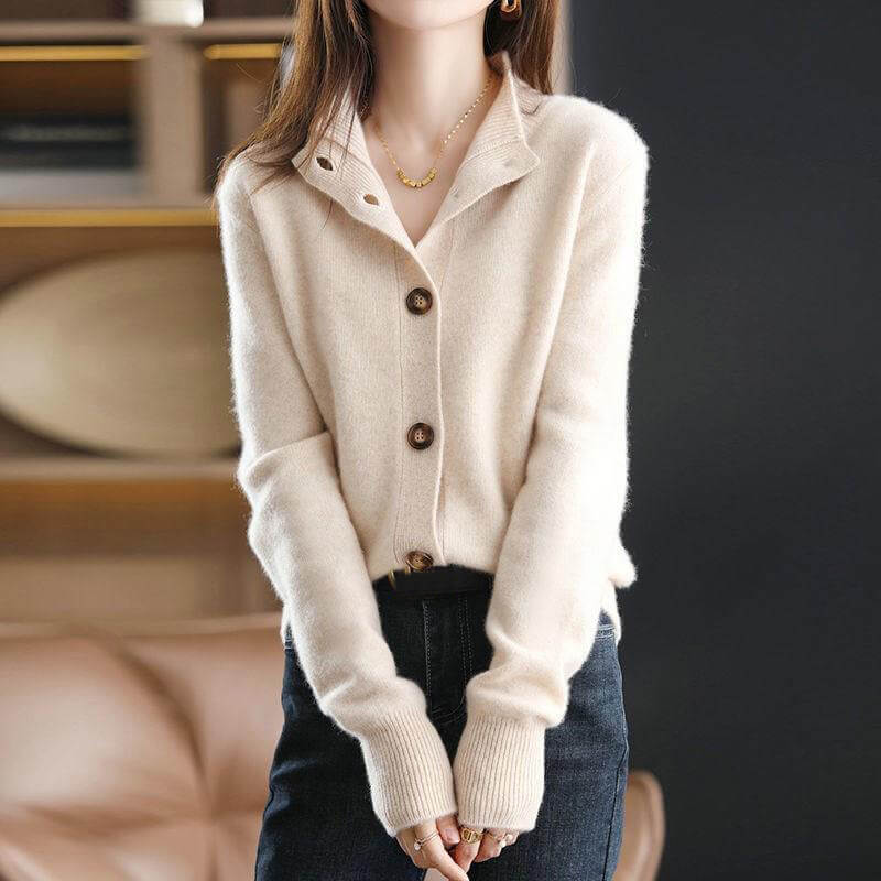 Cardigan Feminino com Botões Branco 1